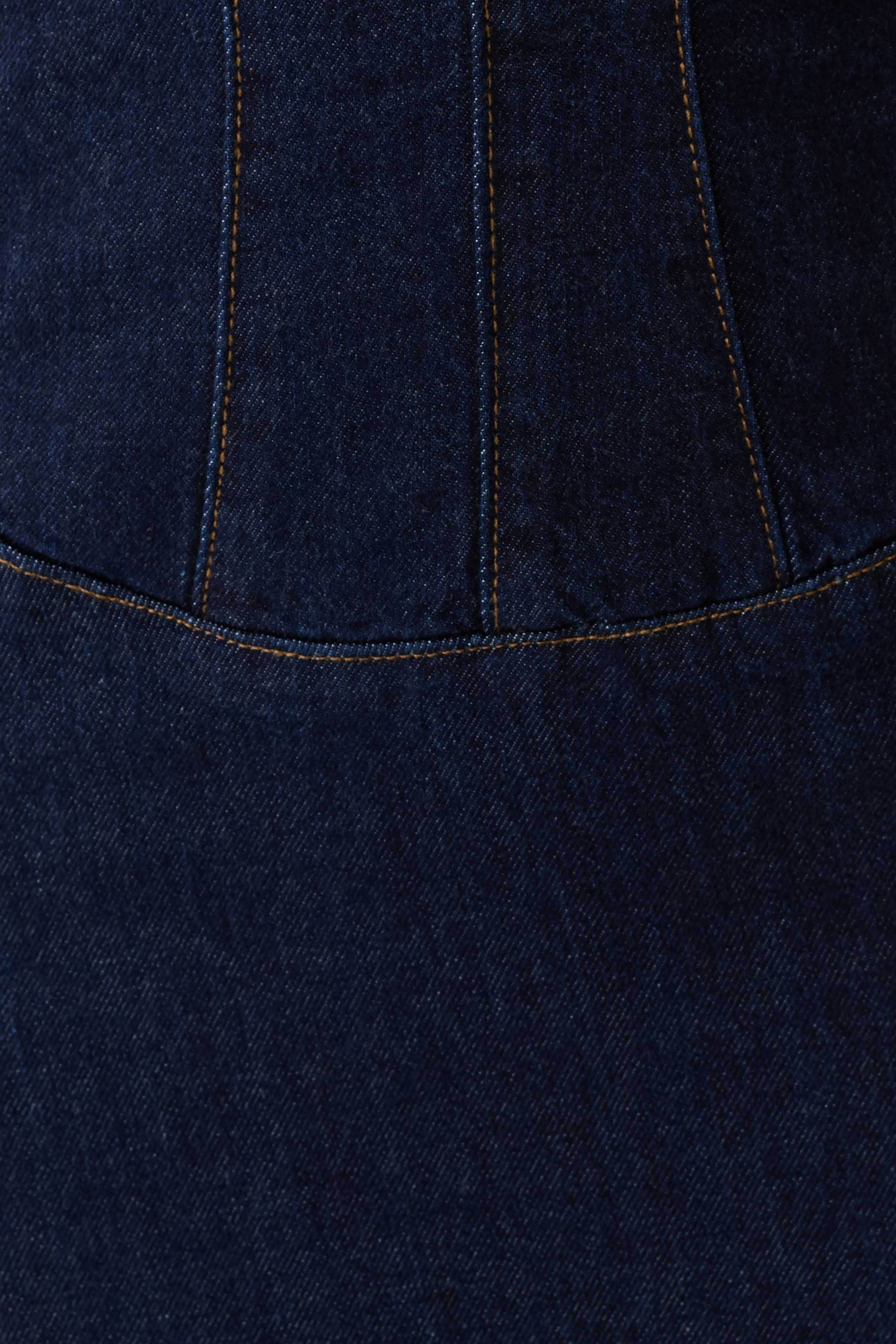 Amila Denim Cupped Maxi Dress Indigo Blue