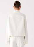 Back Again Oversized Denim Jacket White