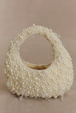 Amara Pearl Teardrop Beaded Bag White