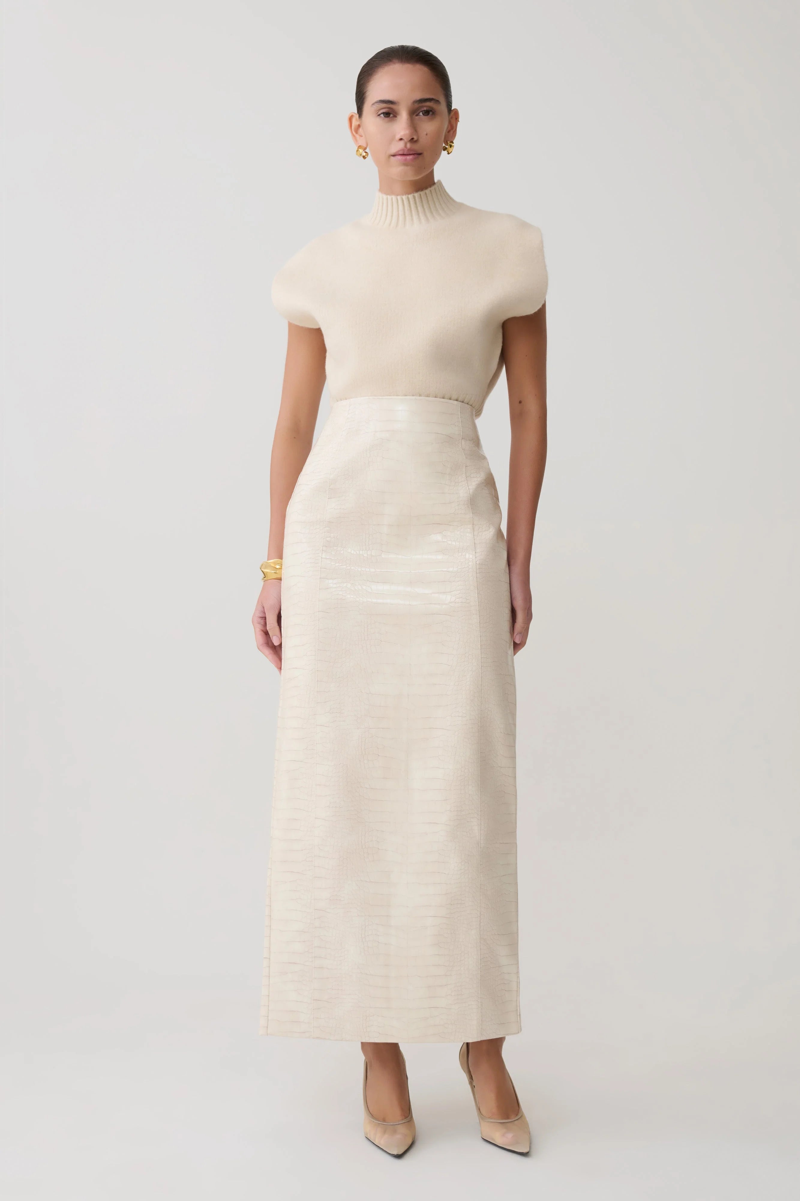 Niko Knit Oversized Top Ivory