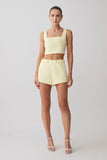 Josephine Crop Top With Open Back Lemon