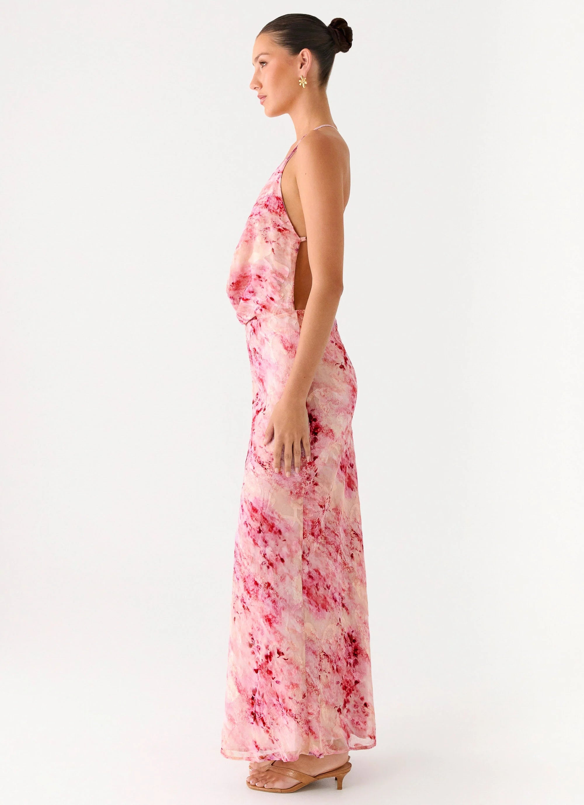 Pure Heart Cowl Maxi Dress Pink