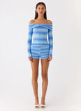 Lay Back Knit Shorts Cerulean