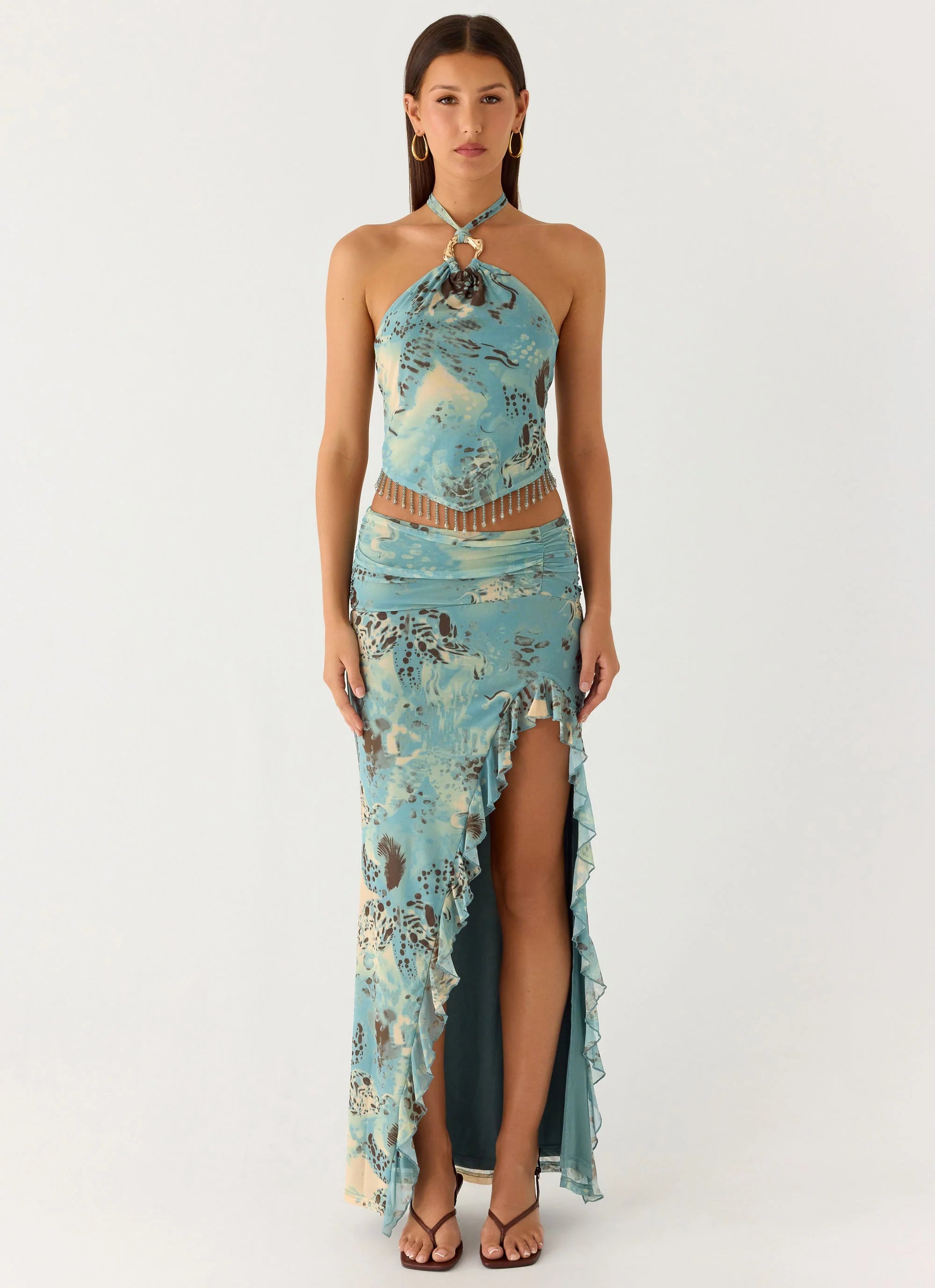Lloyd Maxi Skirt Aqua Blur