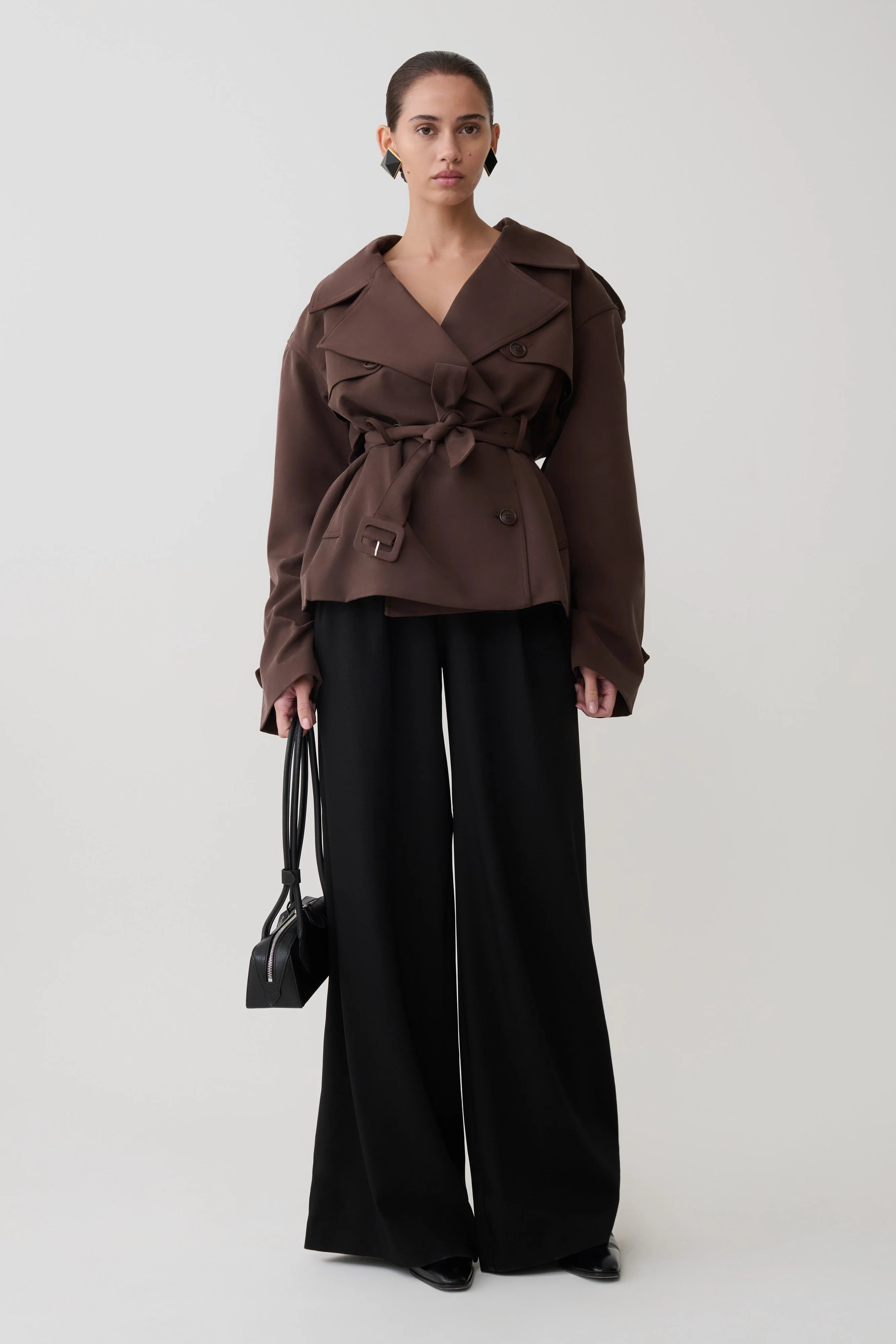 Alden Short Trench Jacket Chocolate