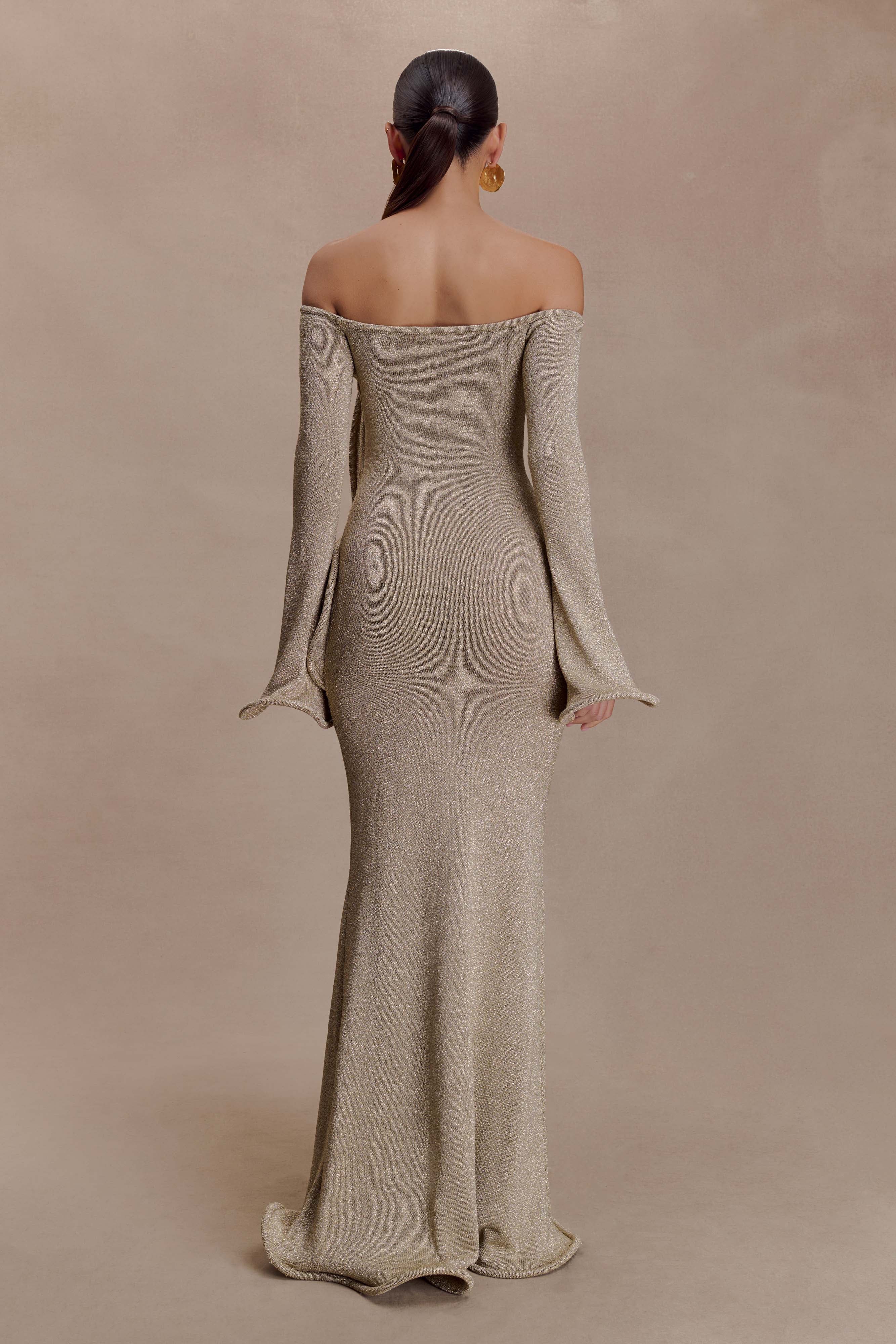 Sandrine Lurex Knit Maxi Dress Gold