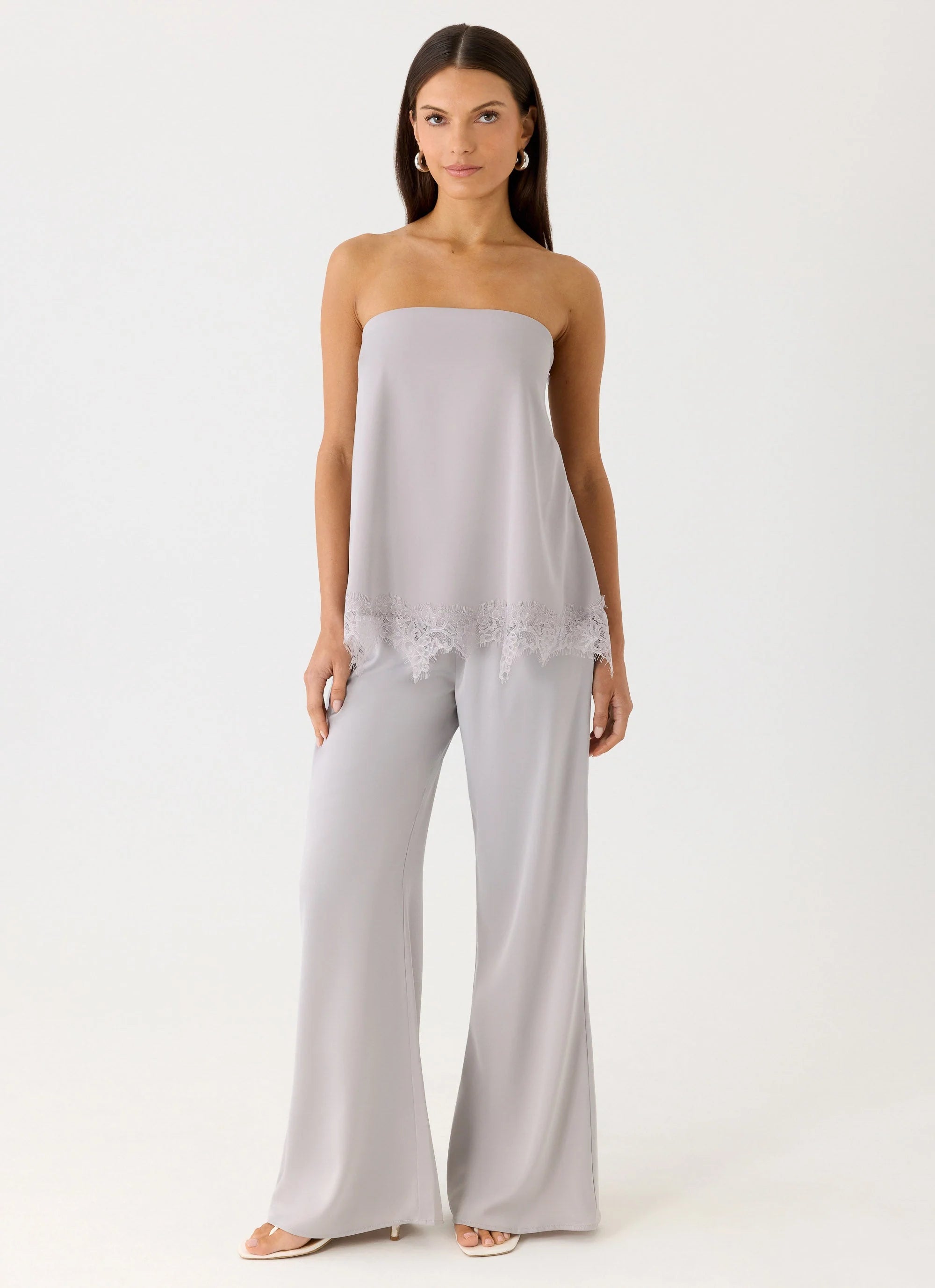 Sorena Low Rise Flared Pants - Misty Blue