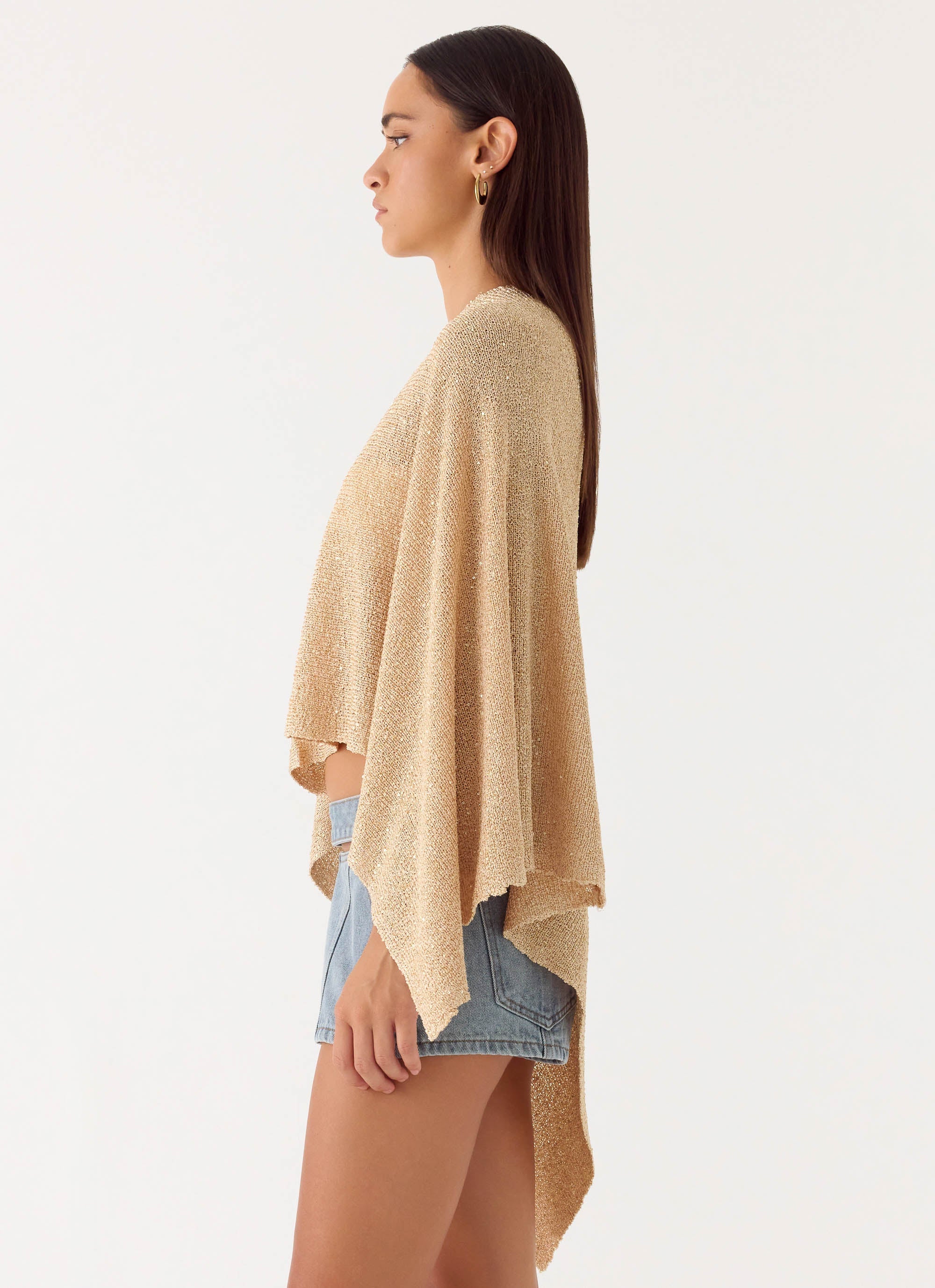 Zaire Infinity Multiway Knit Cape Shimmer Gold