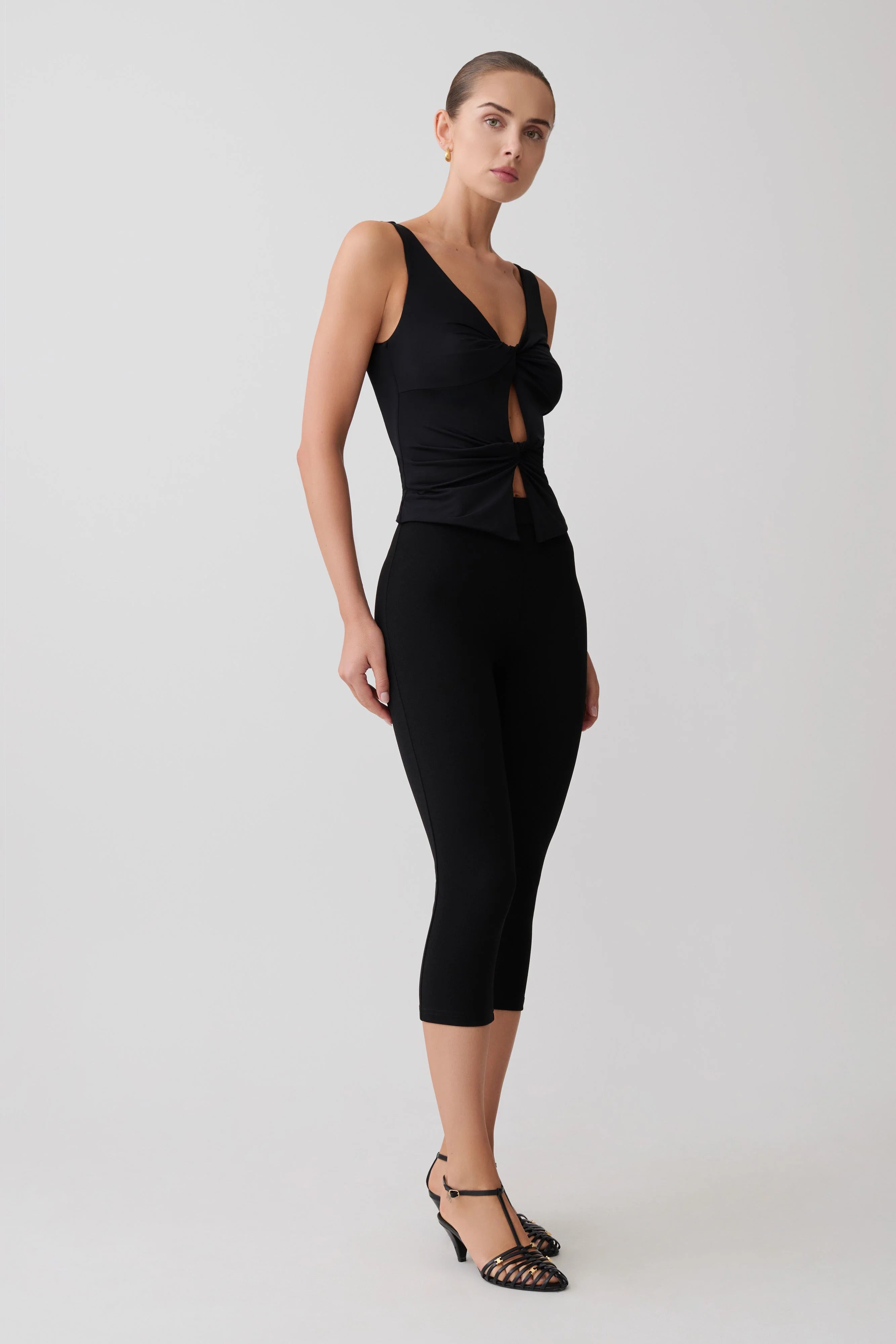 Millie Twist Sleeveless Top Black