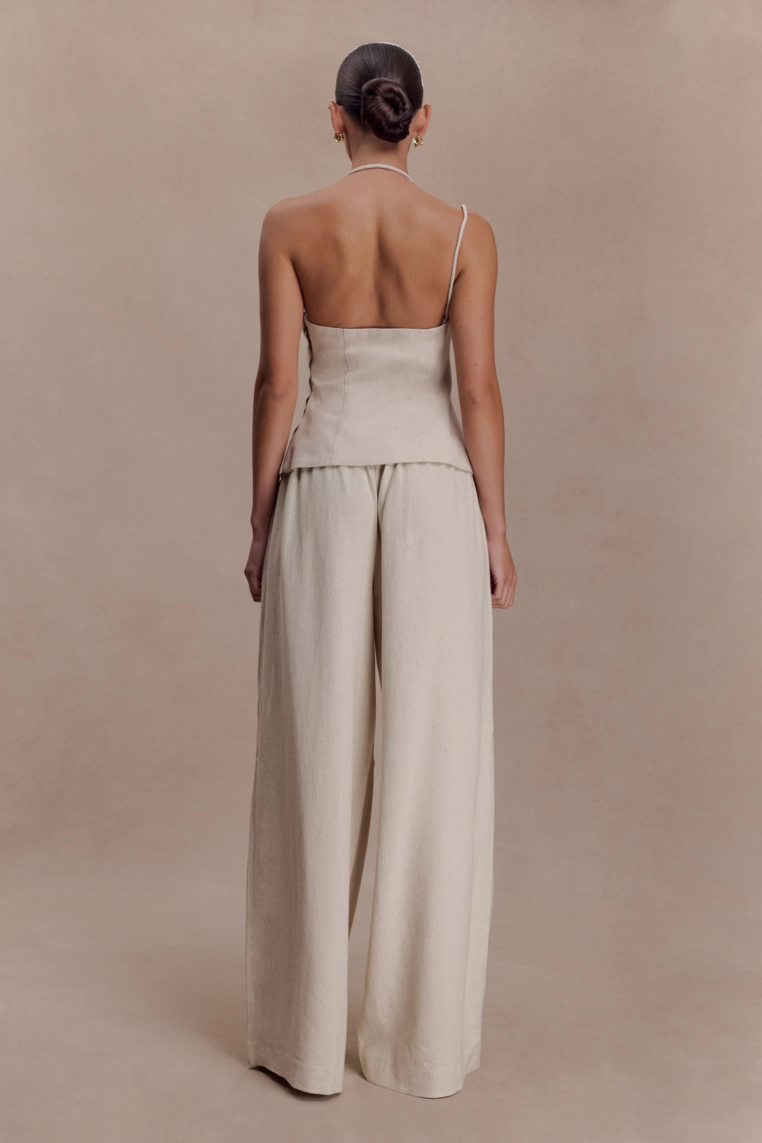 Gabby Straight Leg Linen Pants Natural