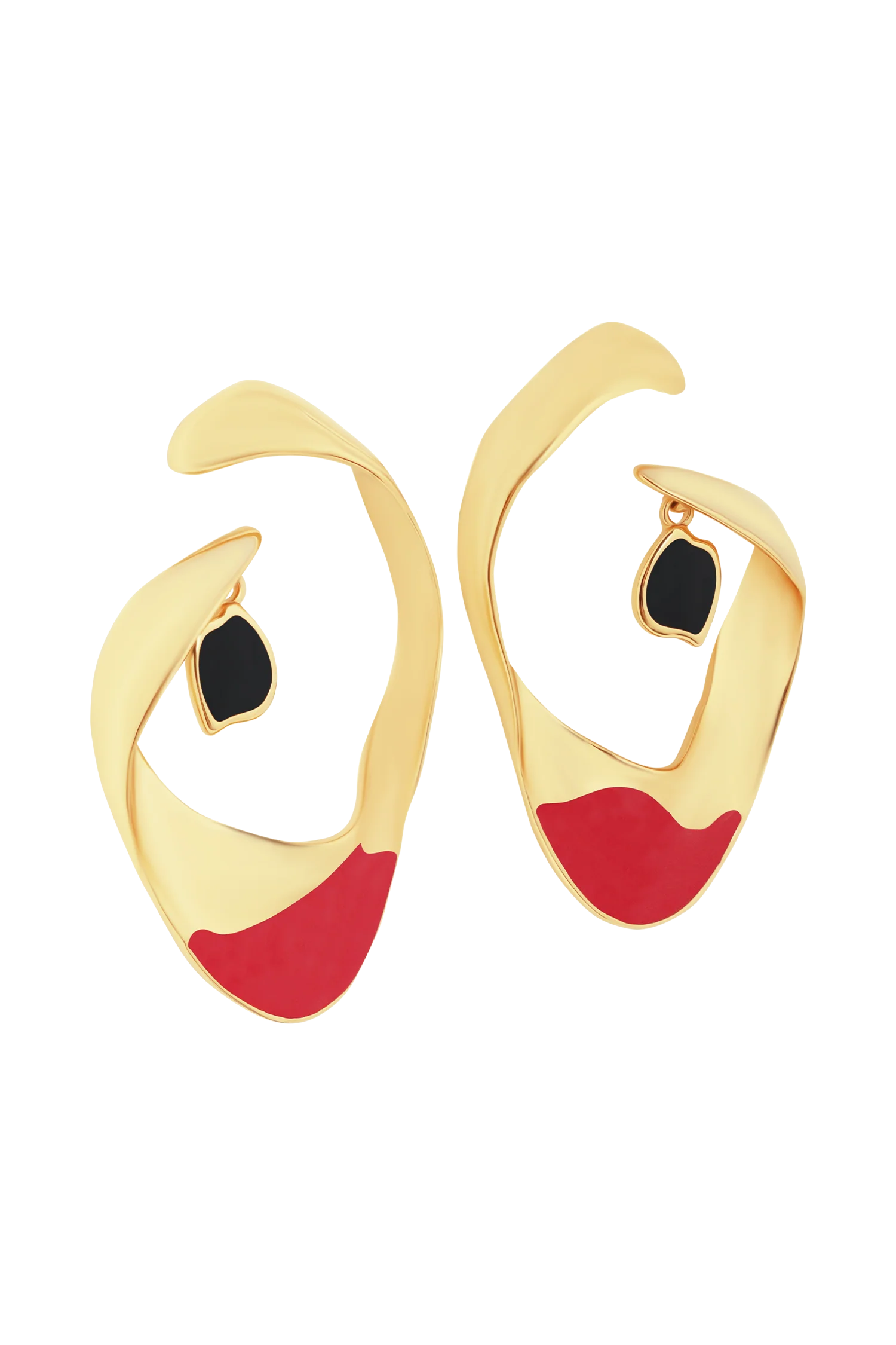 Marna Large Hoop Earrings With Stones Gold