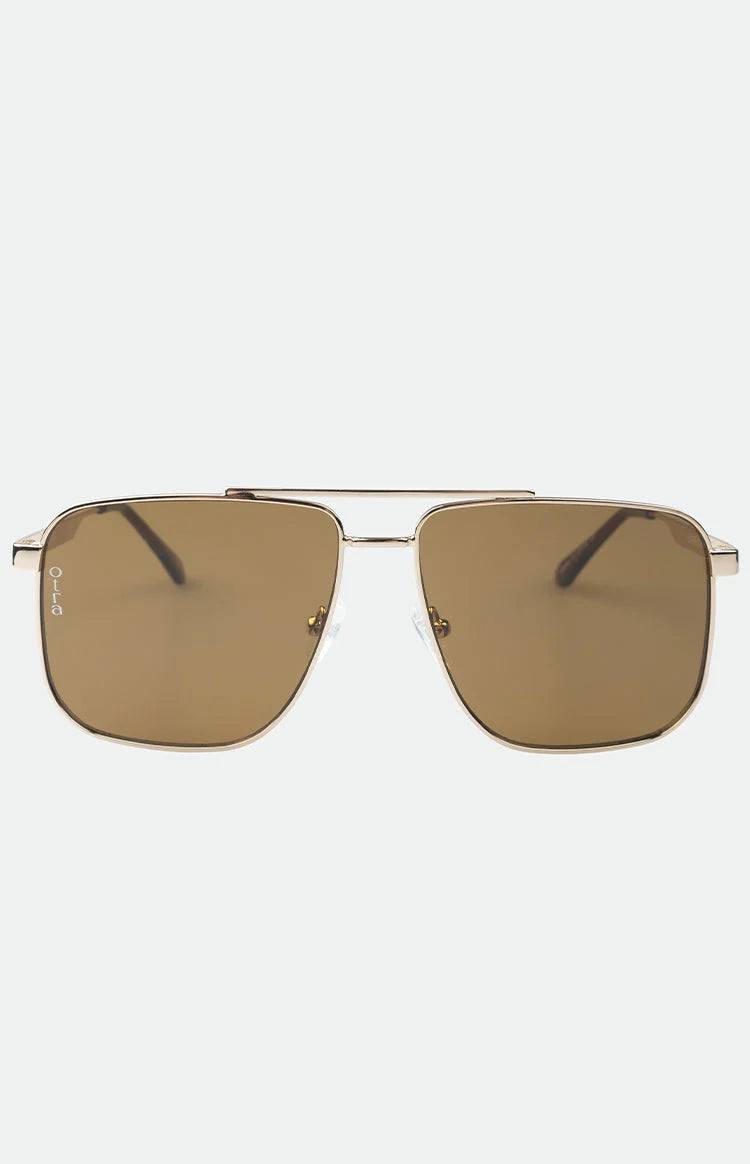 Otra Eyewear Sorrento Brown Gold Aviator Sunglasses