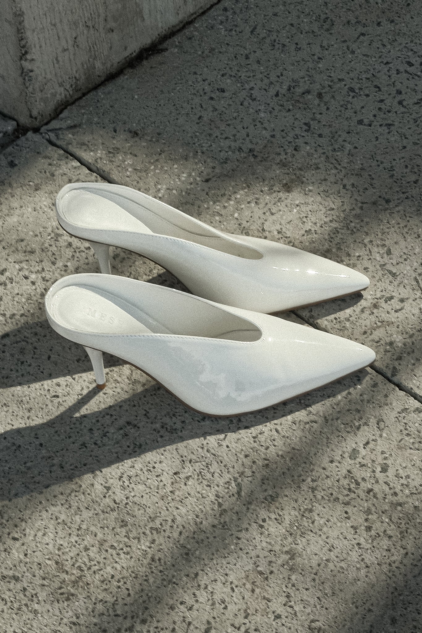 Emerson Patent Faux Leather Point Heel Ivory