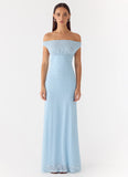 Like Me Now Maxi Dress Blue Mocha Dot