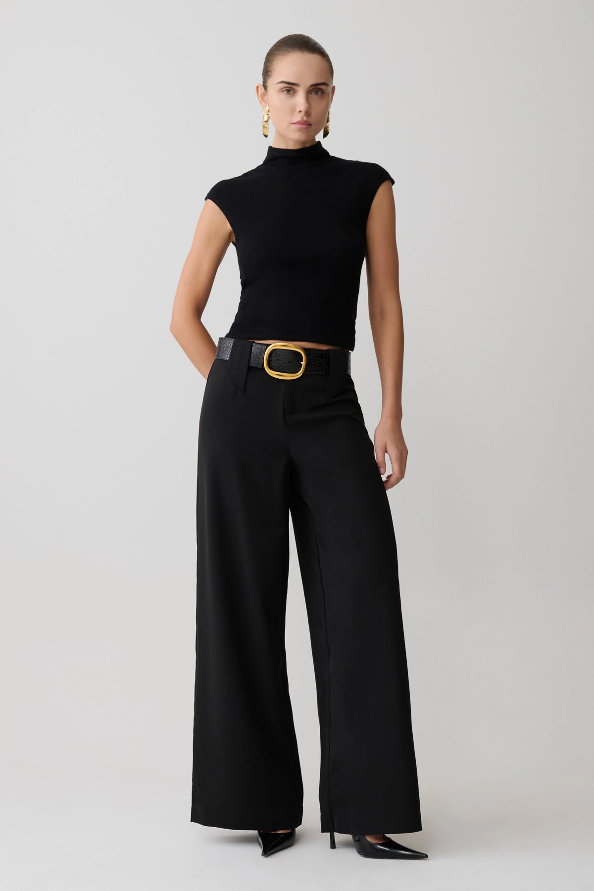 Arlo Wide Leg Suiting Trouser Black