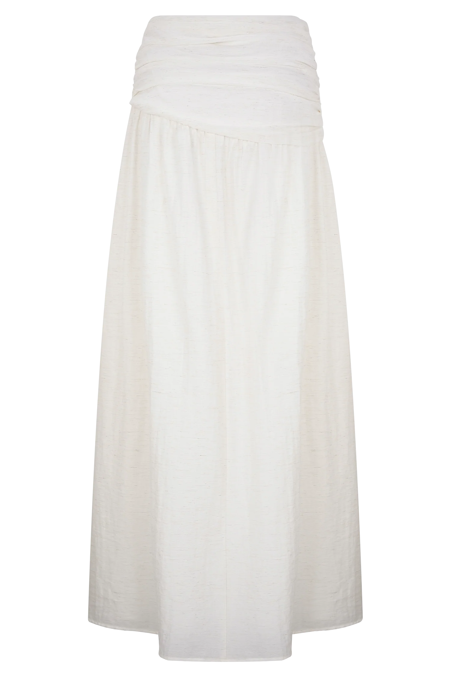 Scottie Gathered Linen Knot Maxi Skirt Oat Marle
