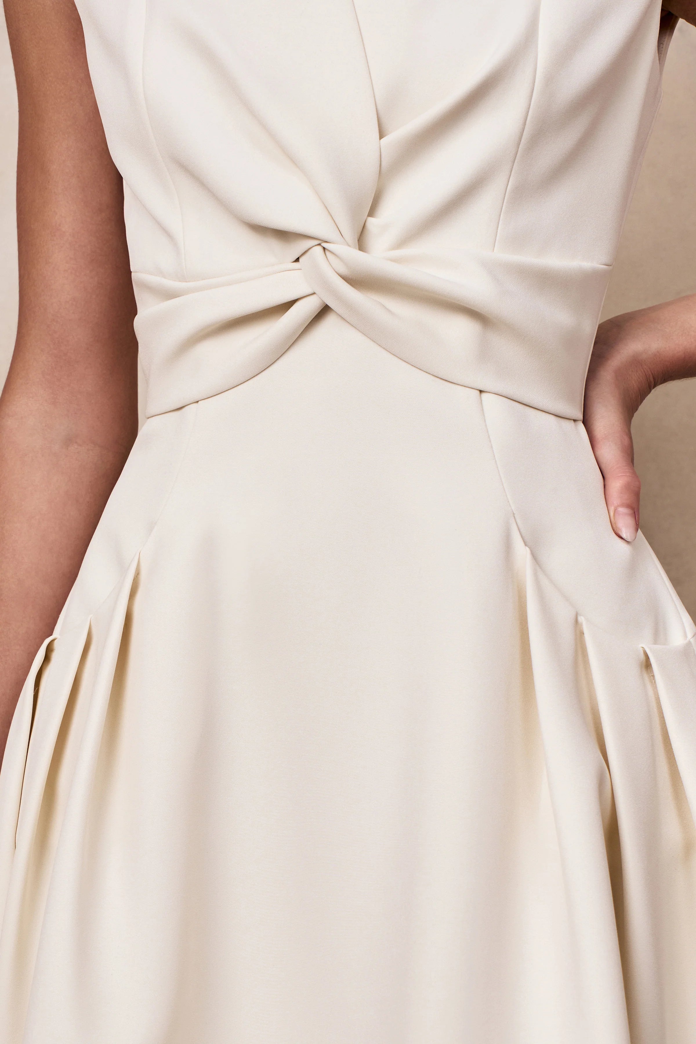 Kylen White V Neck Midi Dress