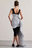 Unattainable Black Polka Dot Wrap Midi Dress Volume Drape