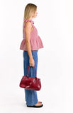 Angelica Red Gingham Tie Top
