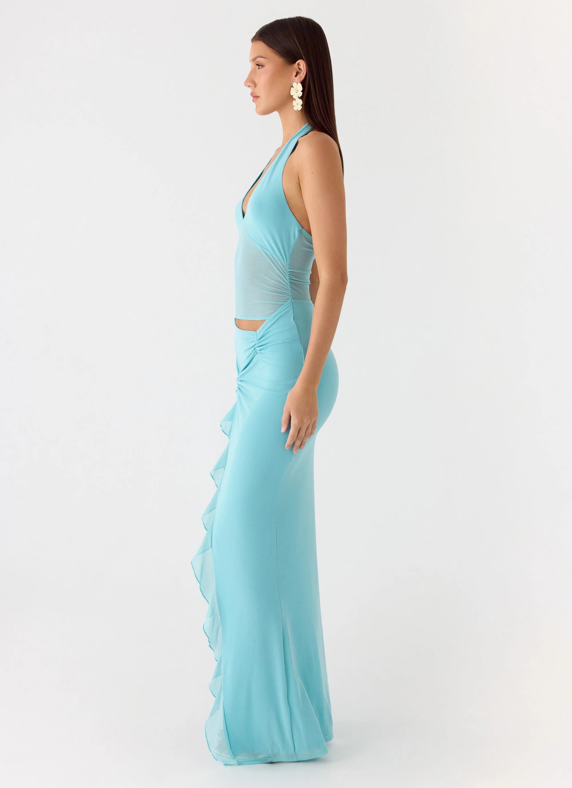 Last Sequence Maxi Dress Aqua Blue
