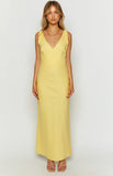 Resorts Yellow Linen Blend Maxi Dress