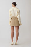Marielle Double Belt Mini Skirt Taupe
