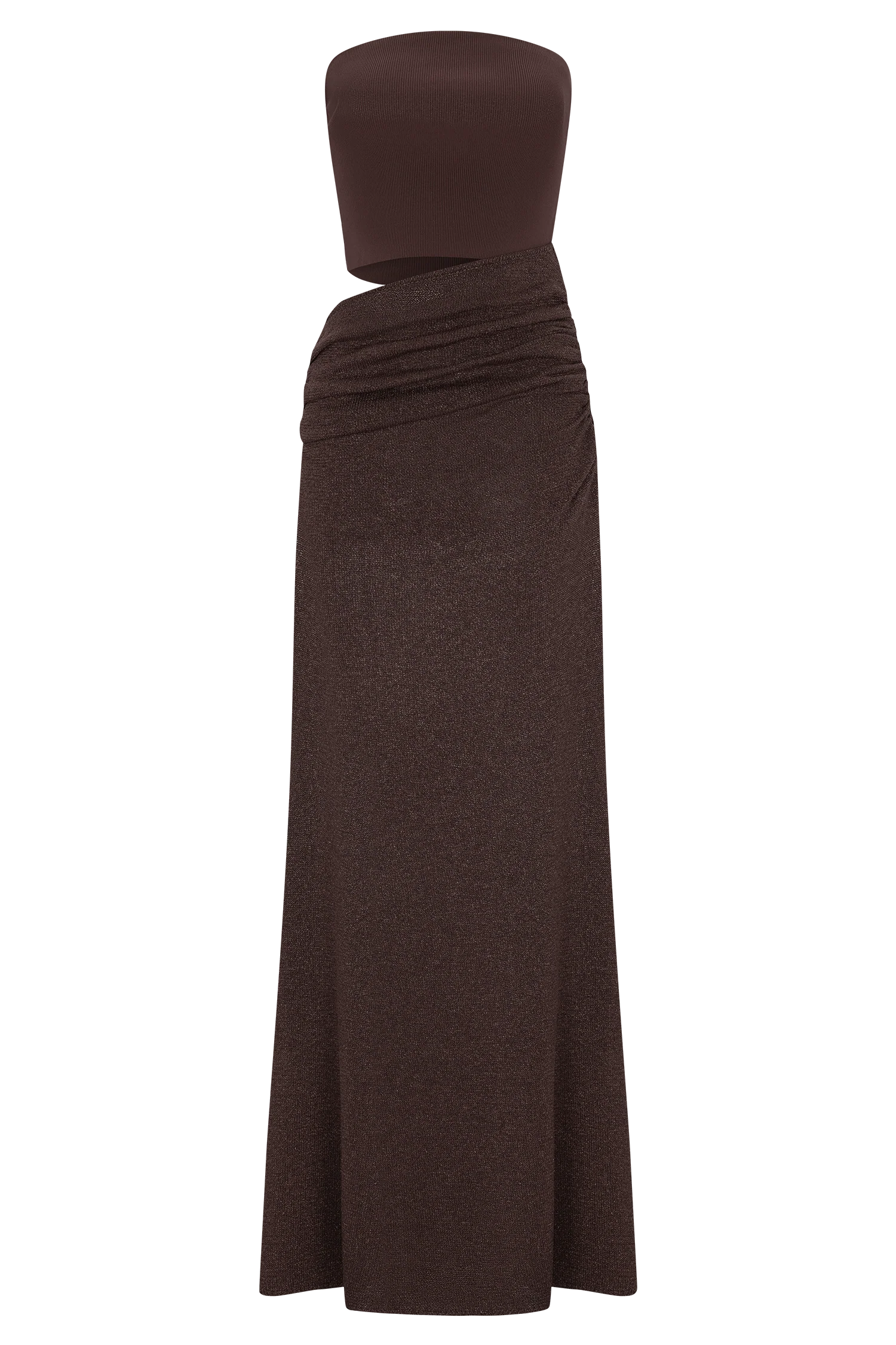 Jasiel Strapless Knit Maxi Dress Chocolate