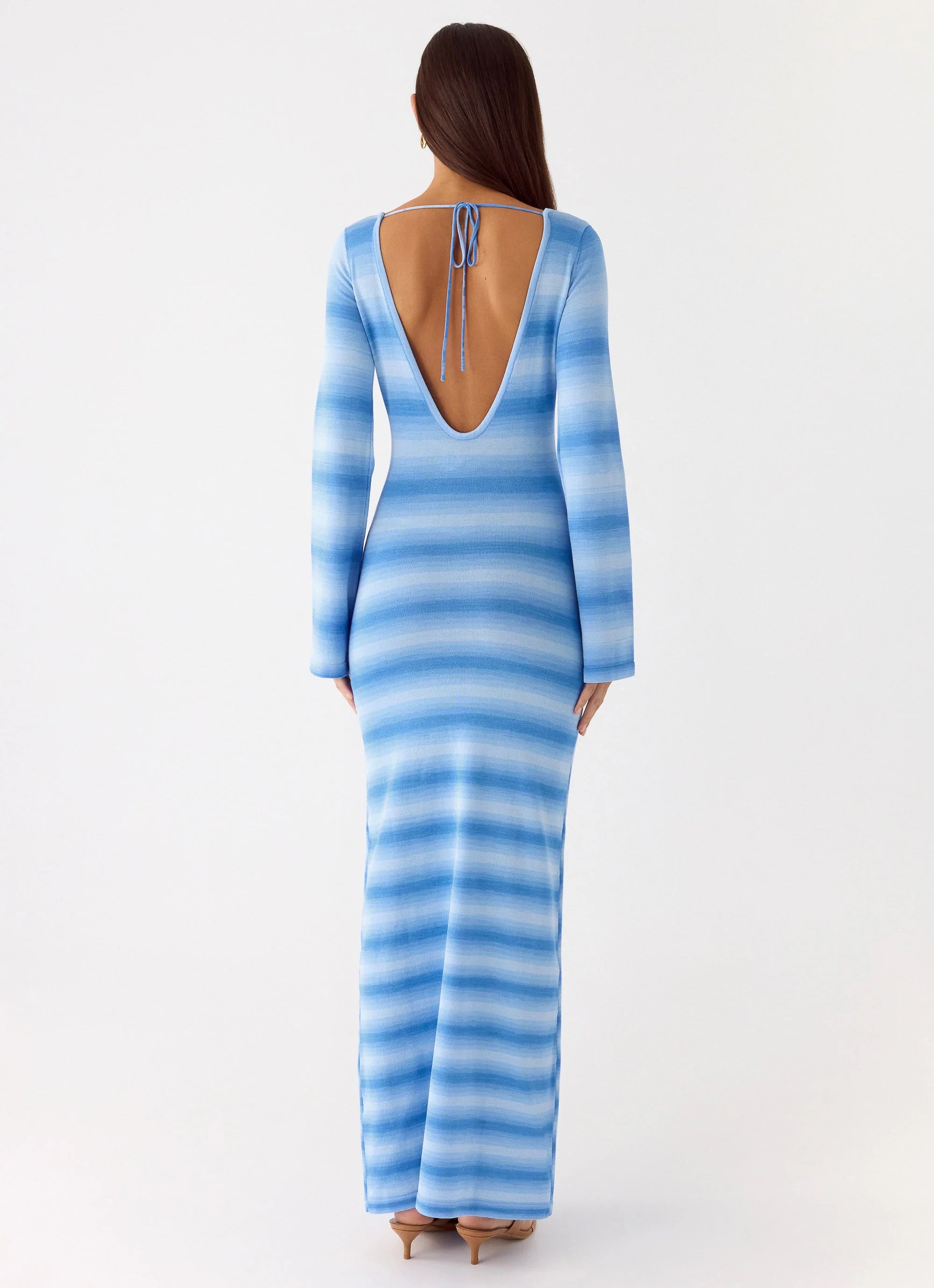 Late Night Calls Knit Maxi Dress Cerulean