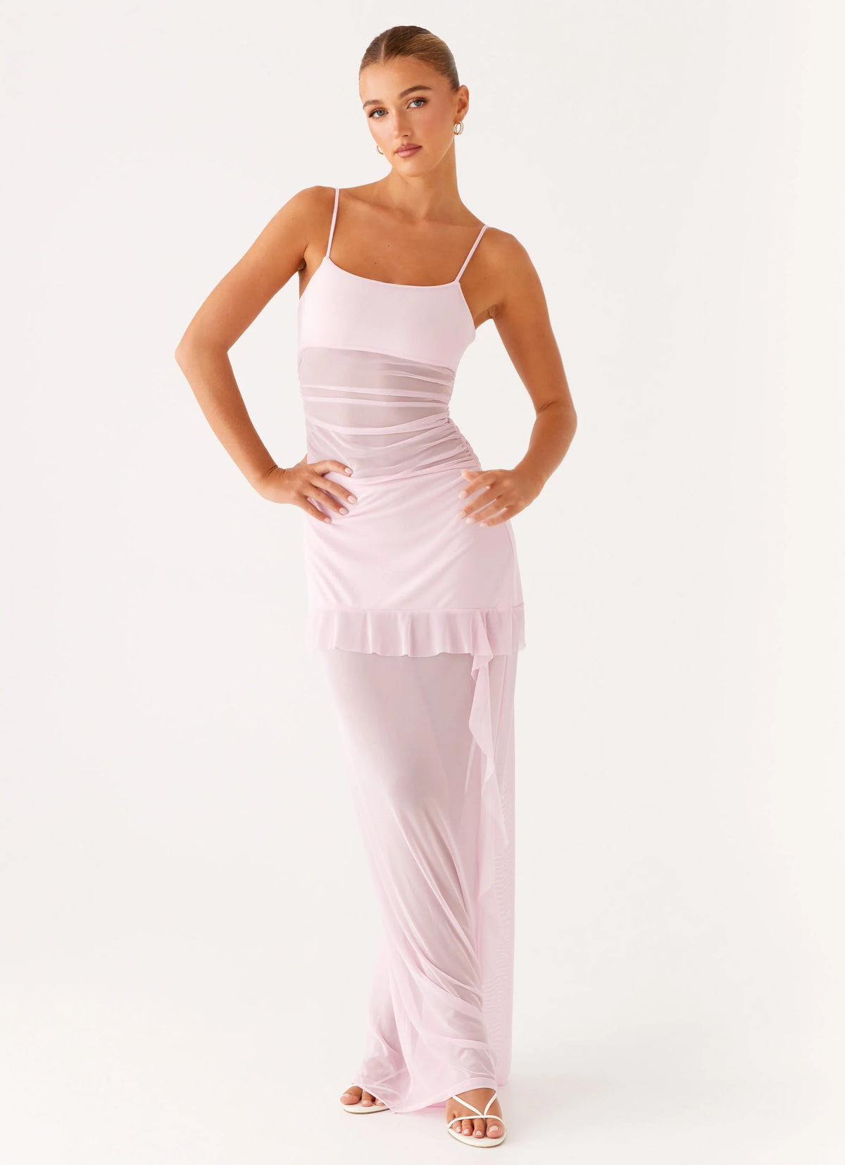 Jenni Ruffle Maxi Dress Pink