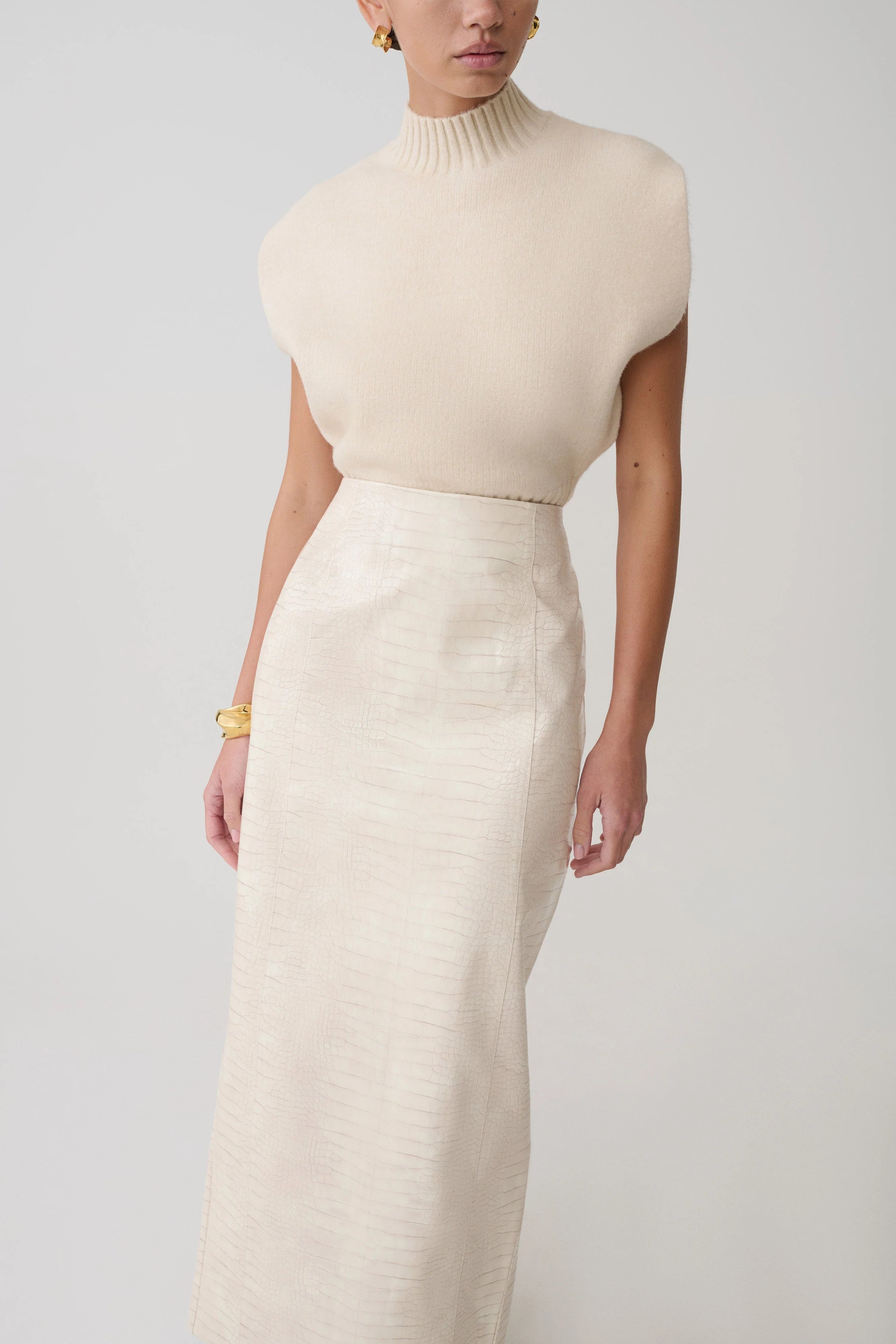 Niko Knit Oversized Top Ivory