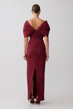 Thelma Bardot Maxi Dress Wine
