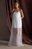 Bettany Chiffon Strapless Maxi Dress White