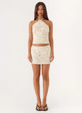 Astor Low Rise Mini Skirt Ivory