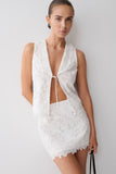 Tessa Broderie Mini Skirt White