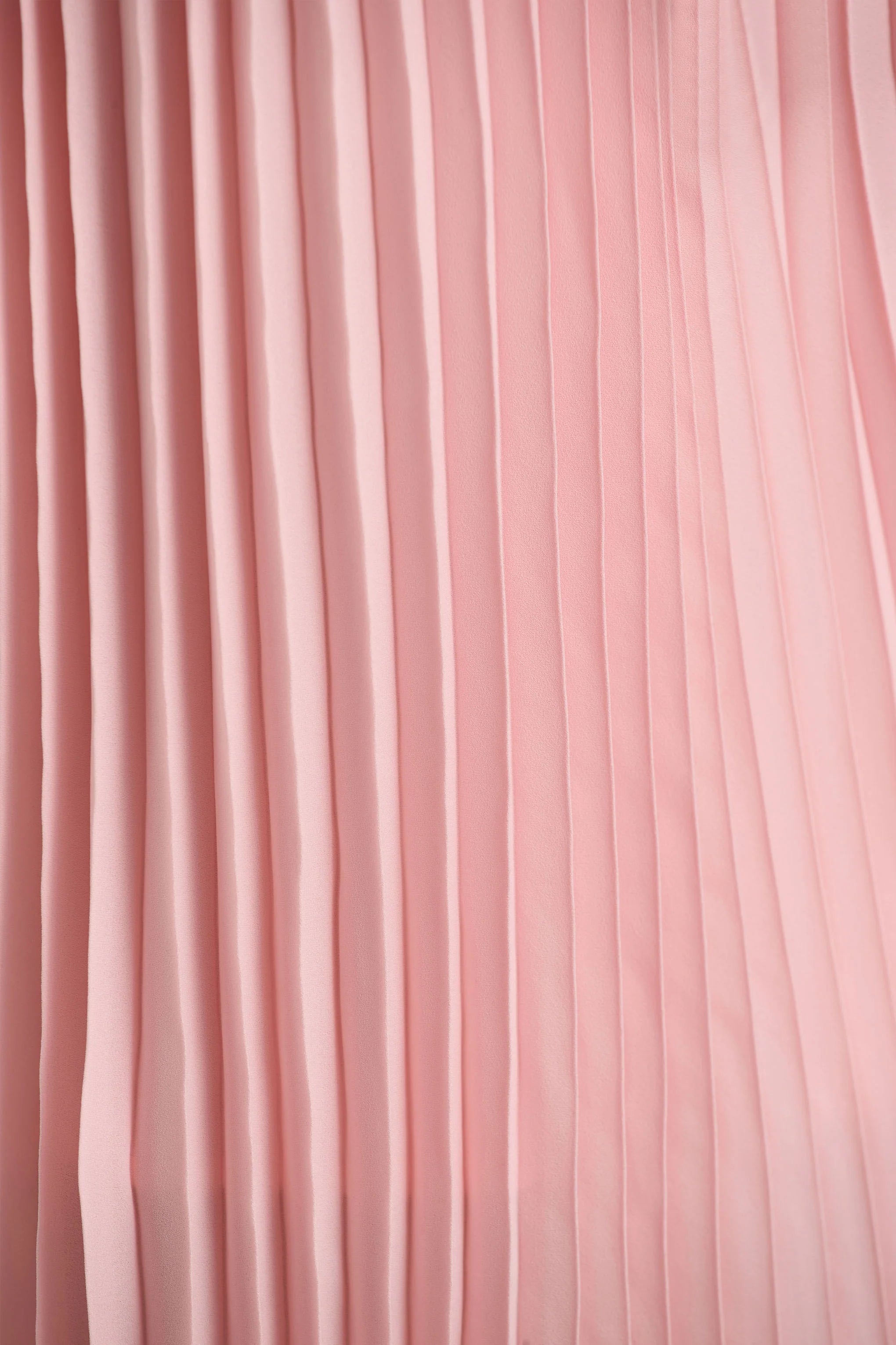 Tulip Blush Pink Pleated High Neck Midi Dress