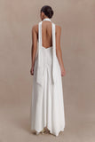 Juliet Slinky Maxi Dress With Scarf White