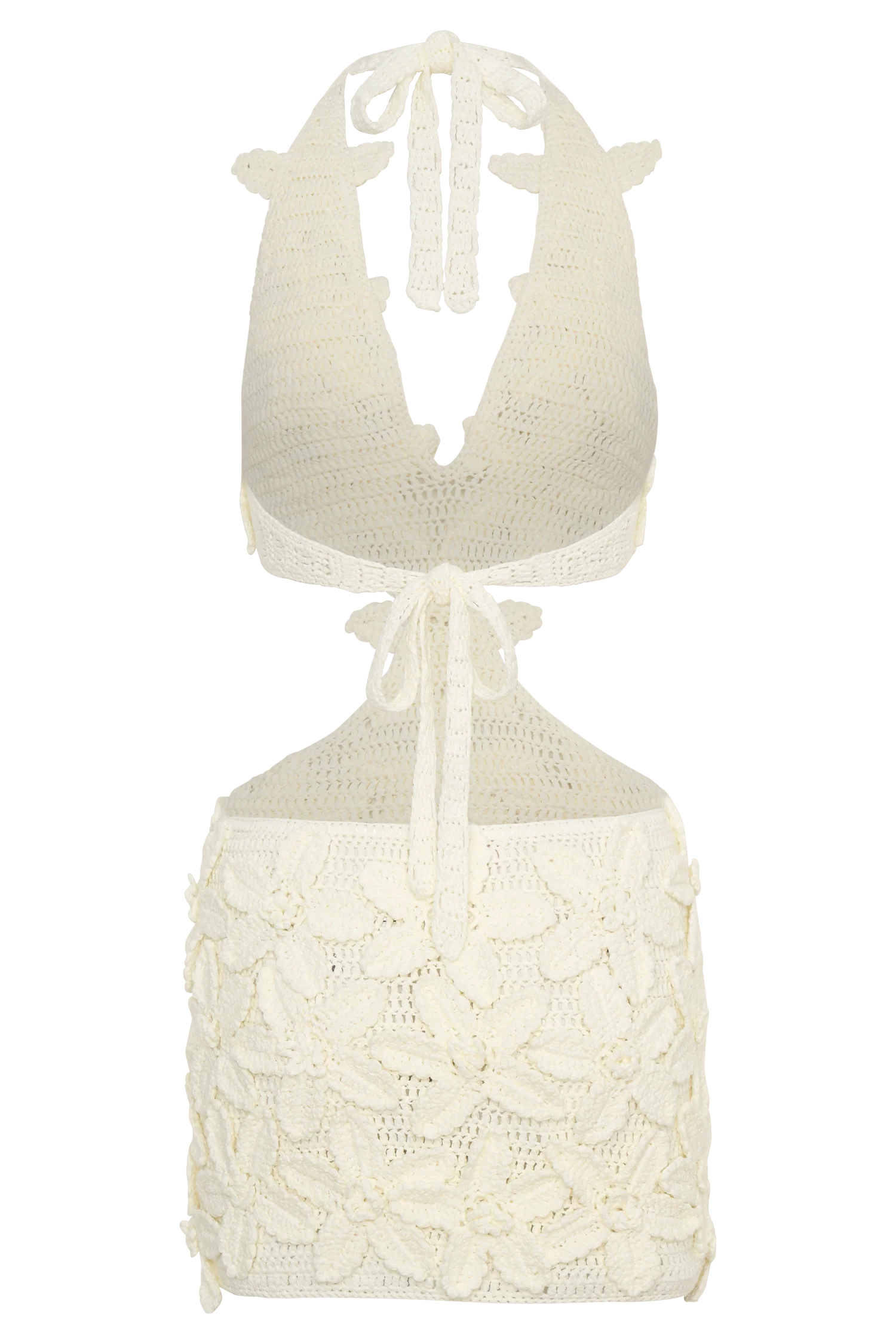 Jaylene Floral Crochet Mini Dress White