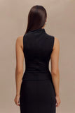 Hadleigh Sleeveless Slinky Top Black