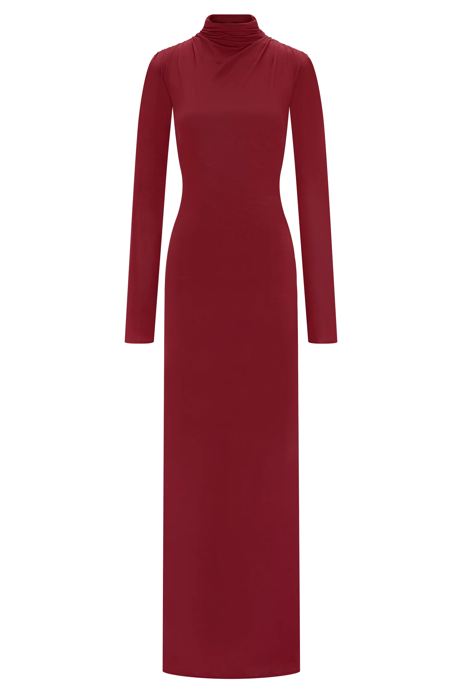 Kiyah Slinky Cut Out Maxi Dress Red