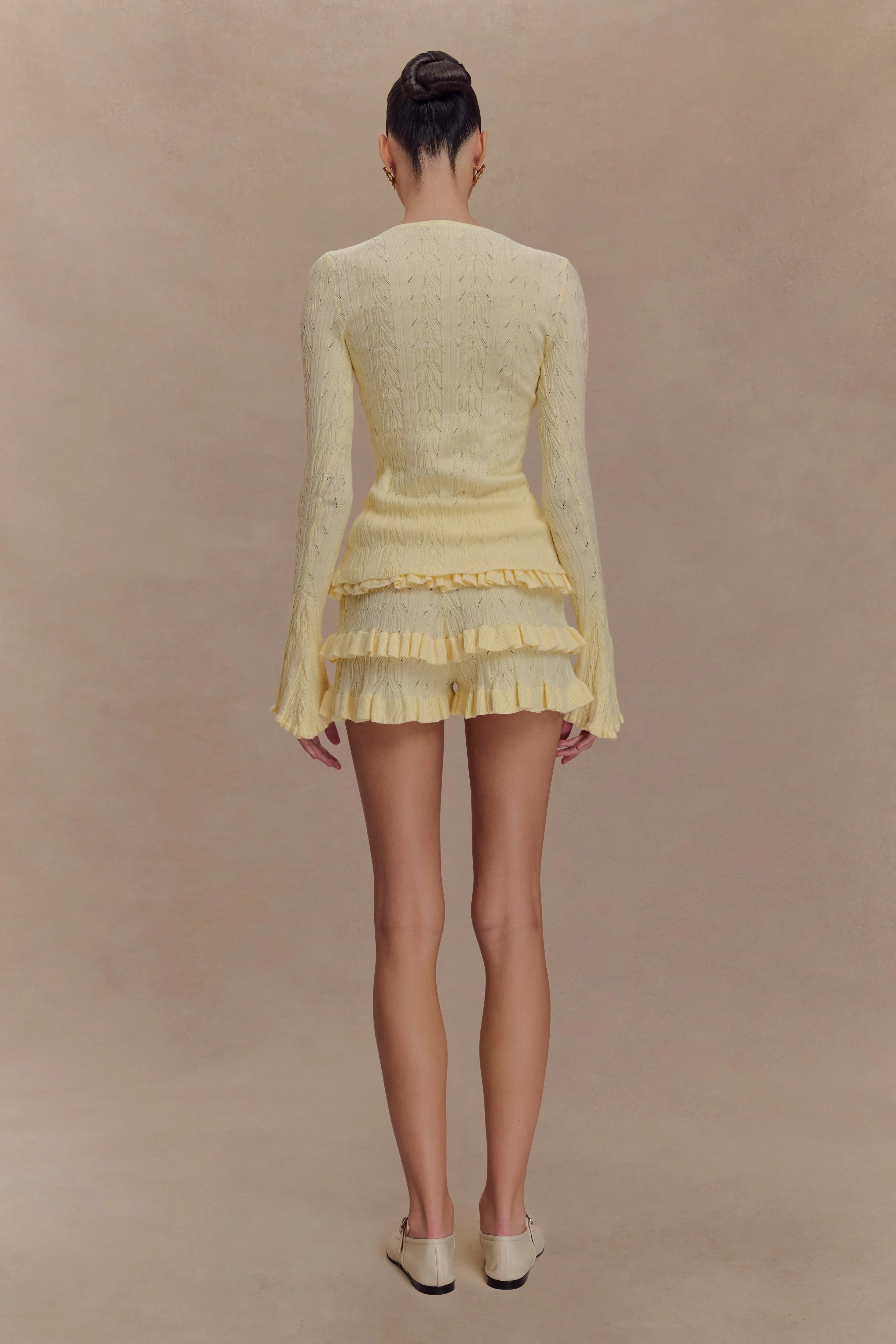 Amy Pointelle Knit Frill Bloomers Lemon