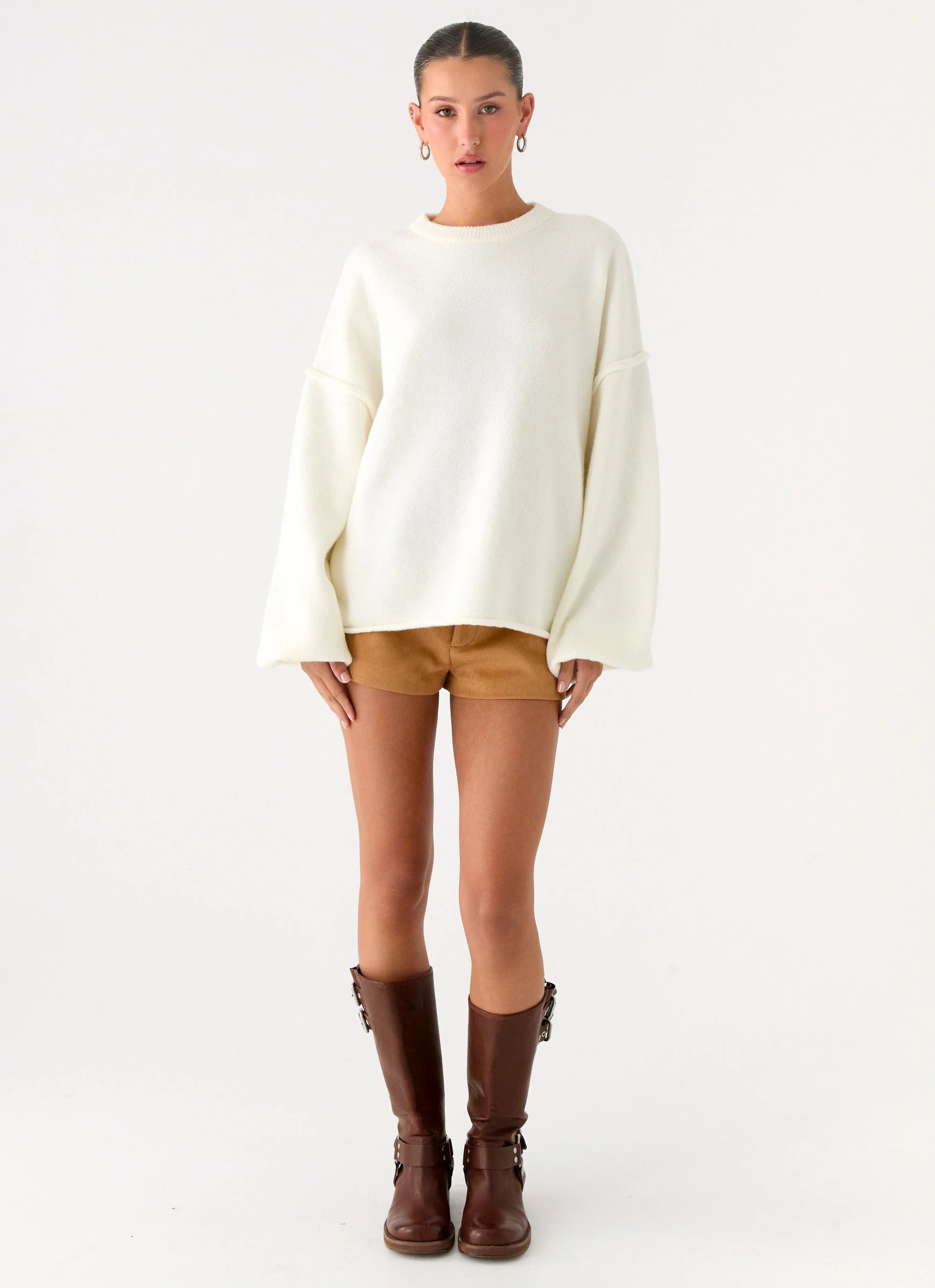 Jack Oversized Knit Sweater Cream