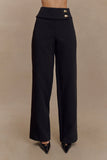 Lindie Straight Leg Suiting Pants Black