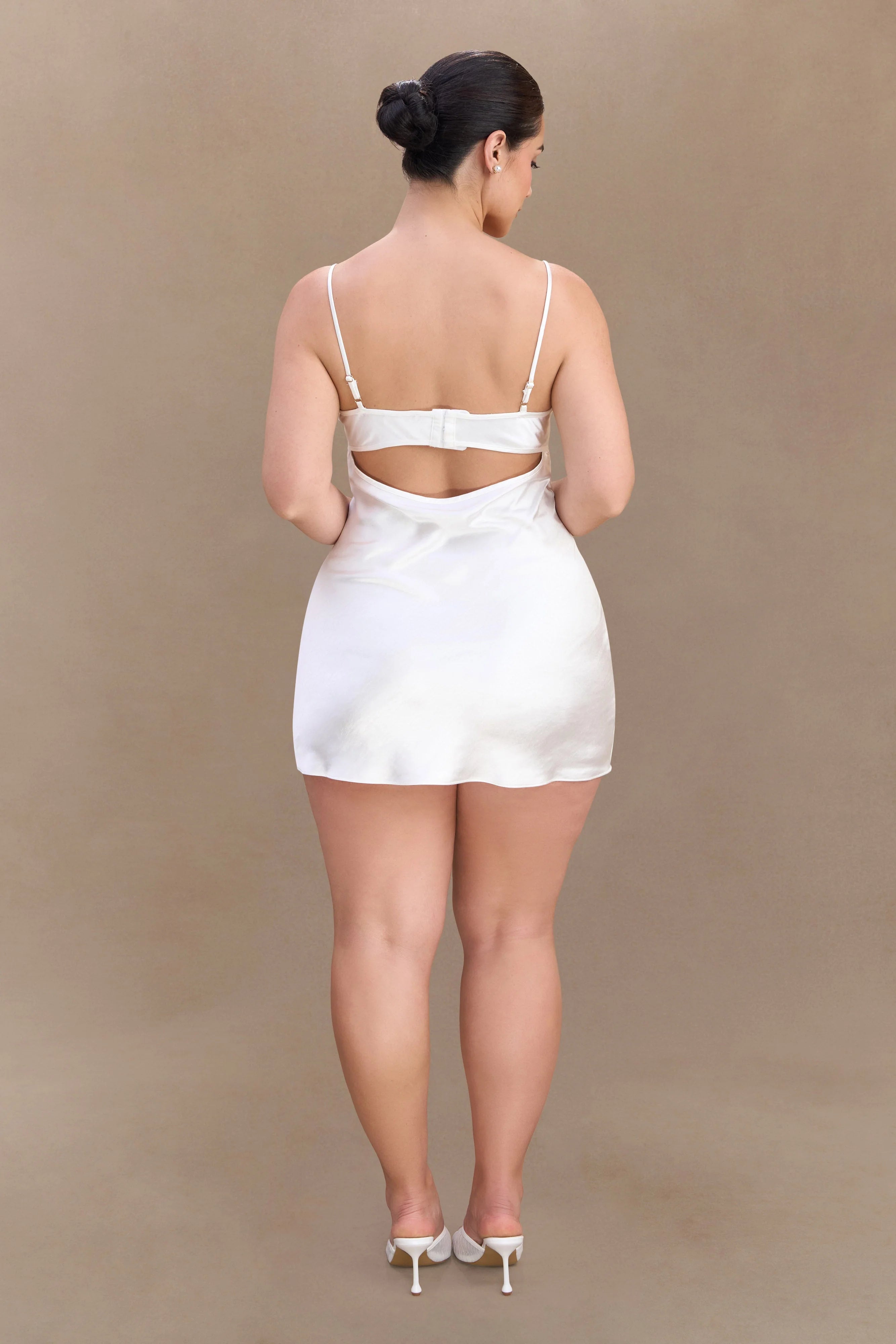 Scarlett Satin Slip Mini Dress Ivory