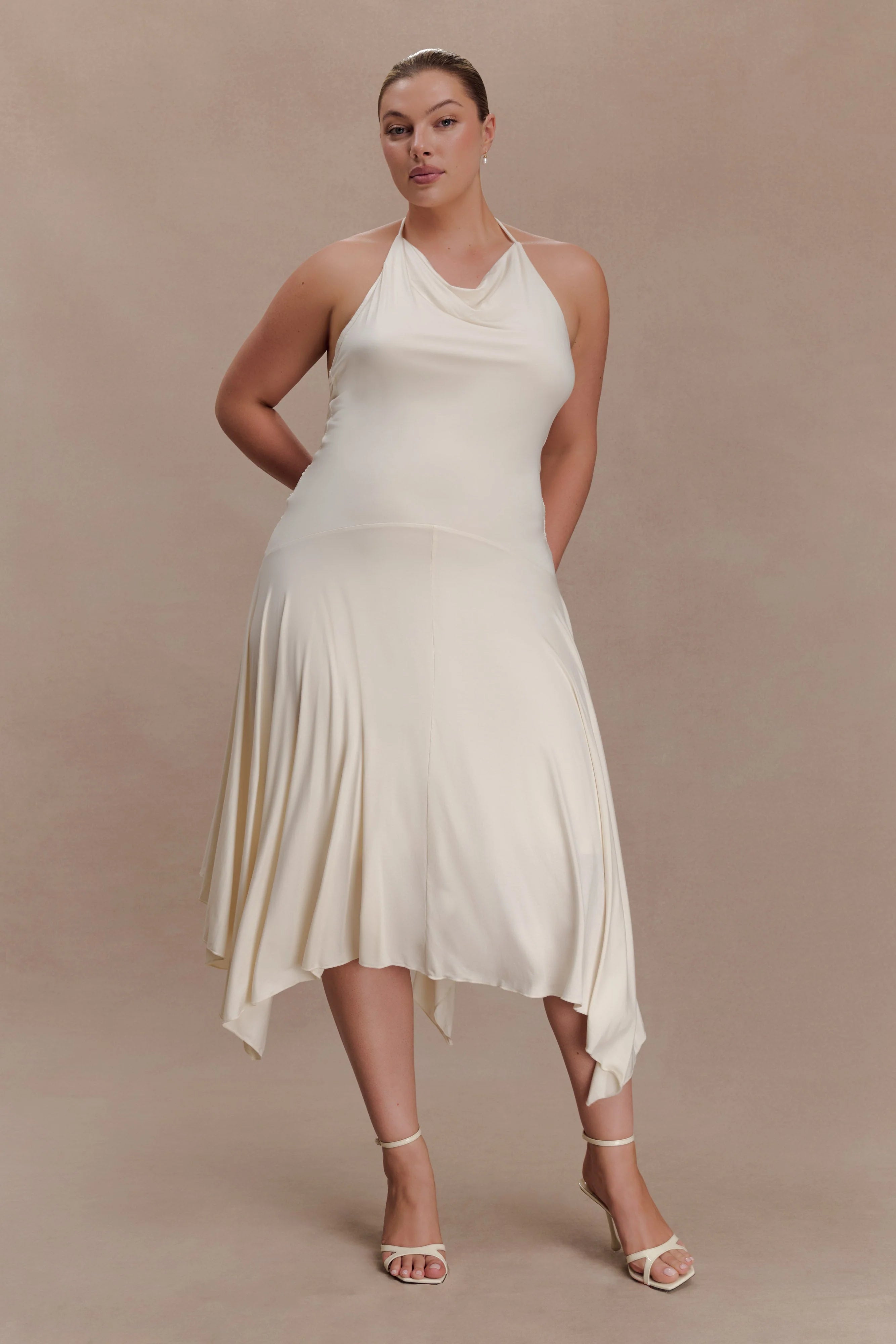 Sylvie Modal Hankie Midi Dress Ivory