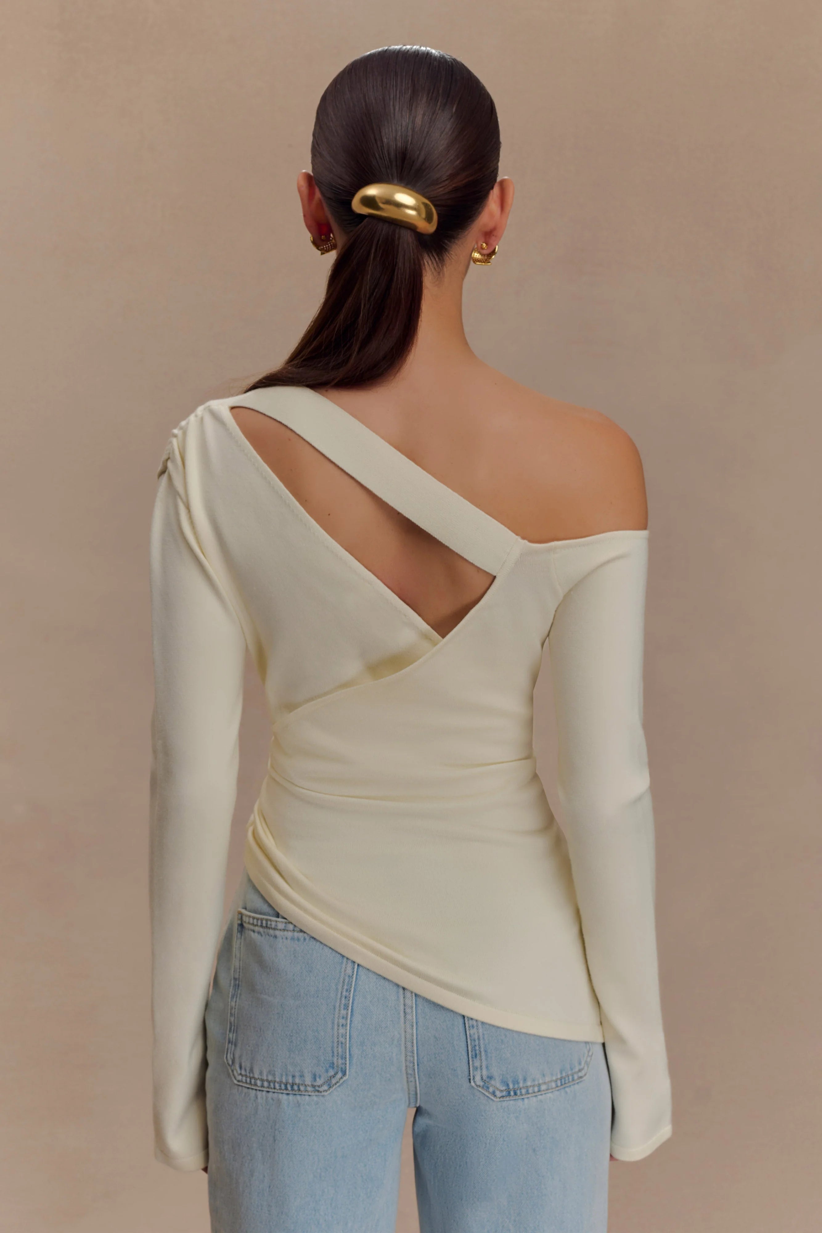 Miles Off Shoulder Knit Top Ivory