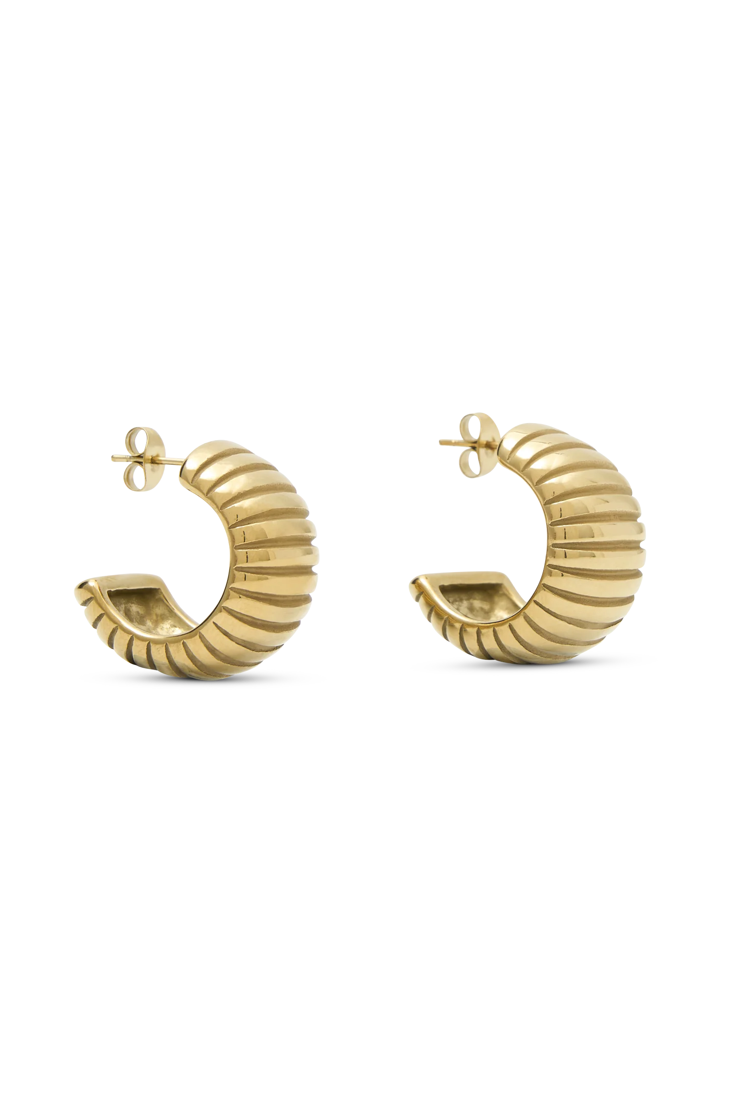 Amelia Textured Hoop Gold