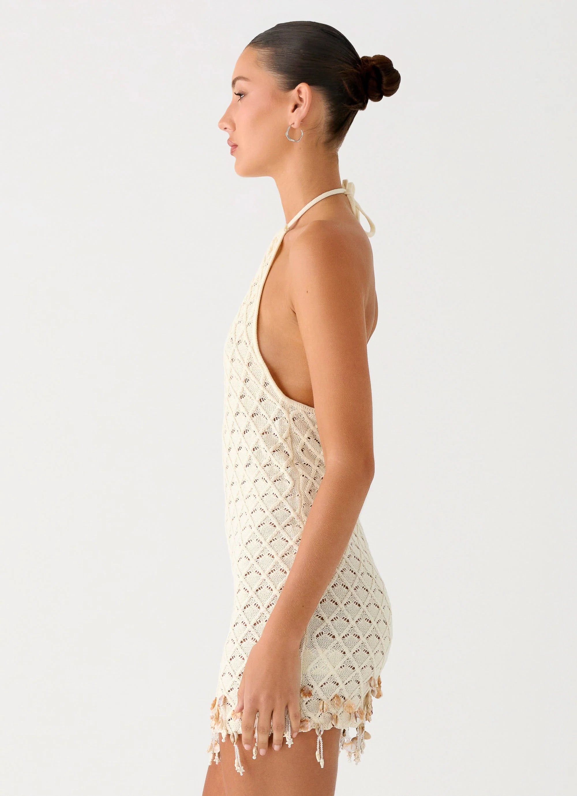 Shaeson Beaded Mini Dress Ivory