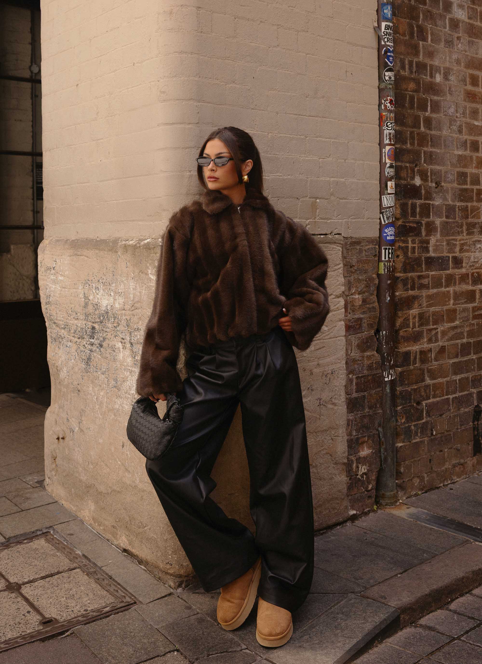 Naylor Faux Fur Jacket Chocolate