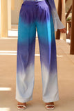 Last Light Blue Ombre Satin Wide Leg Trousers