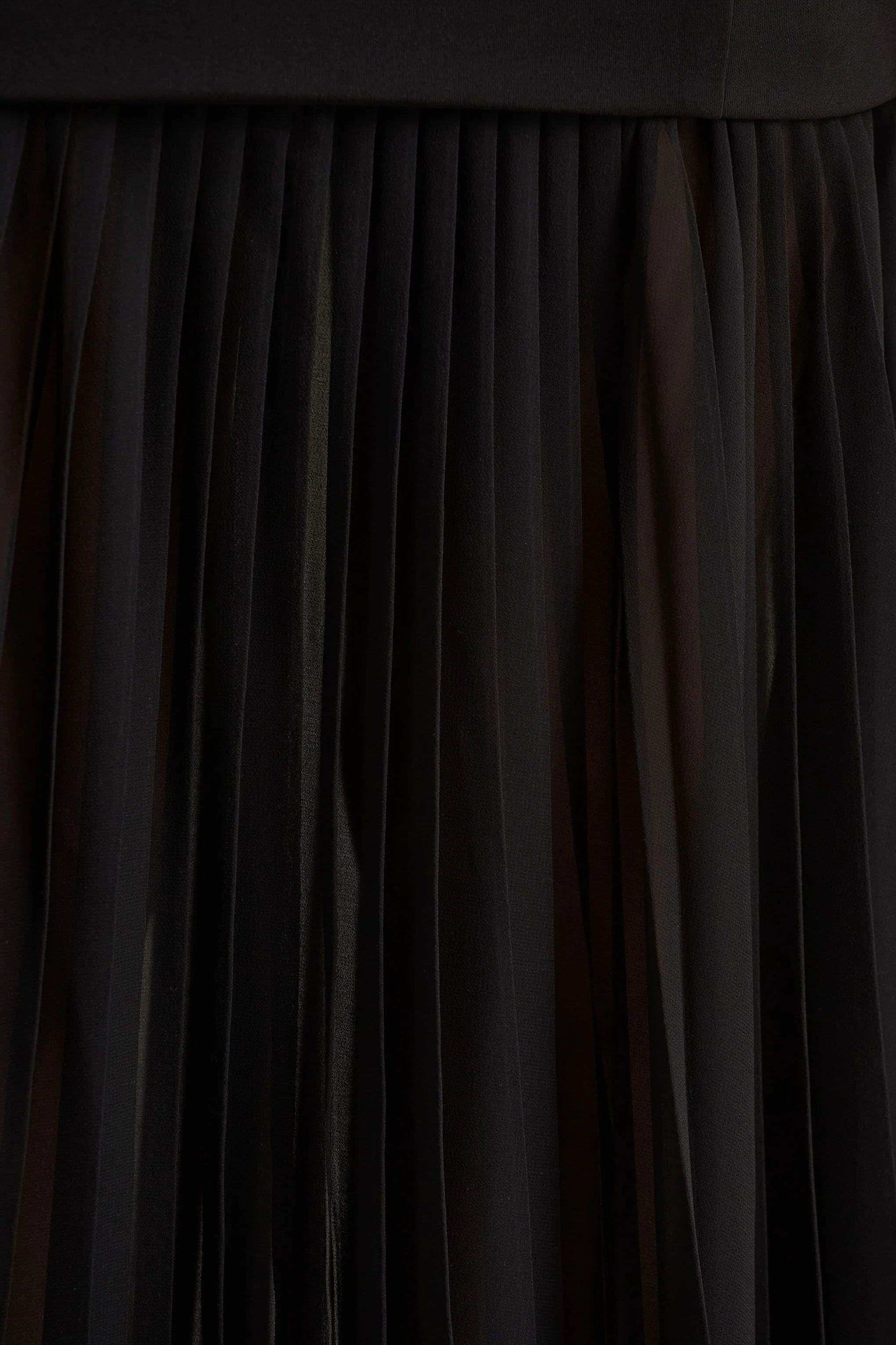 Jaquetta Black Belted Maxi Dress With Pleated Chiffon Skirt